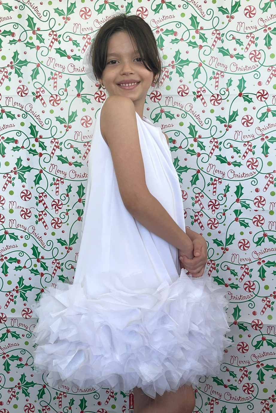 Vestido blanco elegante para niñas